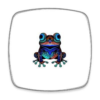 Frosch Porträt Bunt - Viereckiger Kühlschrankmagnet - Weiß - Vorne