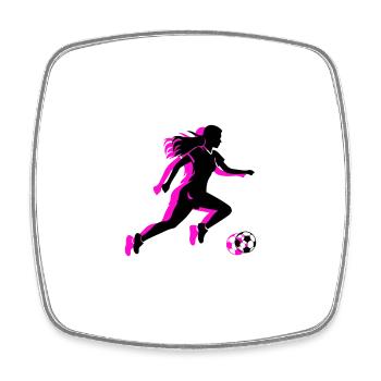 Football Femme Symbole Joueur de Football Femme - Magnet carré - blanc - Devant