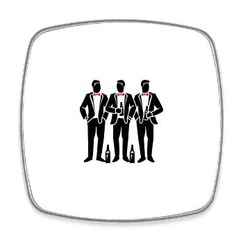 Bachelor Party Crew Bachelor Party - Square fridge magnet - white - Front