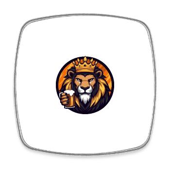 Bande dessinée de bière Lion - Magnet carré - blanc - Devant