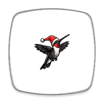 Hummingbird Bird Christmas - Square fridge magnet - white - Front