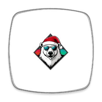 Ours polaire Noël Ours polaire cool - Magnet carré - blanc - Devant