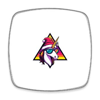 Unicorn Christmas Cool - Square fridge magnet - white - Front