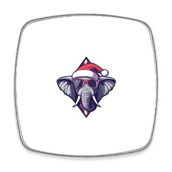 Elephant Christmas Cool - Square fridge magnet - white - Front