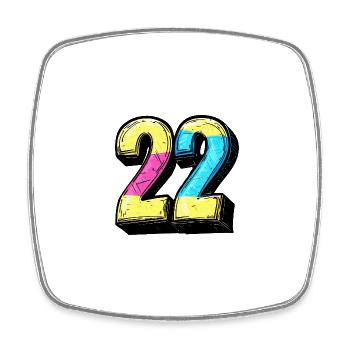 22 Number Comic - Square fridge magnet - white - Front