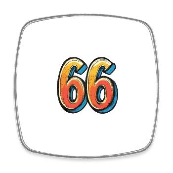 66 Number Comic - Square fridge magnet - white - Front