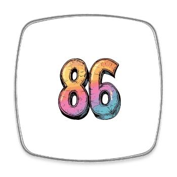 86 Number Comic - Square fridge magnet - white - Front