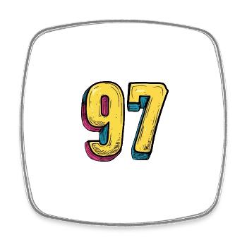 97 Number Comic - Square fridge magnet - white - Front