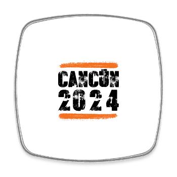 Cancun 2024 Team - Square fridge magnet - white - Front