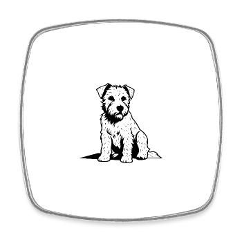 West Highland White Terrier Dog - Square fridge magnet - white - Front