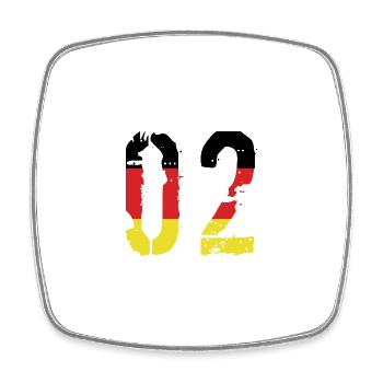 2 Zahl Deutschland Trikot - Viereckiger Kühlschrankmagnet - Weiß - Vorne