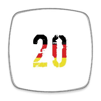 Maillot 20 Numéro Allemagne - Magnet carré - blanc - Devant