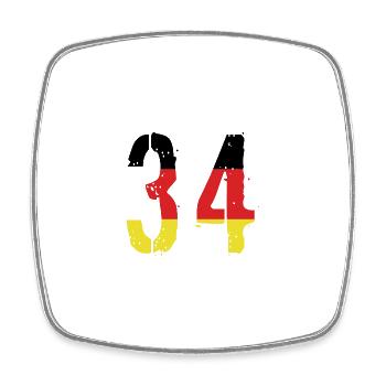 Maillot 34 Numéro Allemagne - Magnet carré - blanc - Devant
