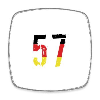 57 Zahl Deutschland Trikot - Viereckiger Kühlschrankmagnet - Weiß - Vorne