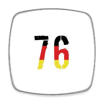 76 Zahl Deutschland Trikot - Viereckiger Kühlschrankmagnet - Weiß - Vorne