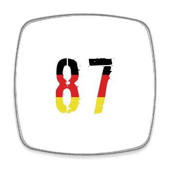 87 Zahl Deutschland Trikot - Viereckiger Kühlschrankmagnet - Weiß - Vorne