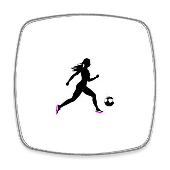 Fussballerin Symbol Fussball Spielerin Frau - Viereckiger Kühlschrankmagnet - Weiß - Vorne