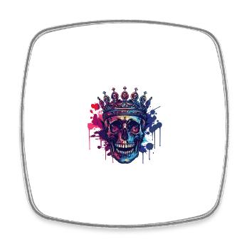 Couronne de crâne de roi - Magnet carré - blanc - Devant