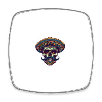 Mexican Skull - Square fridge magnet - white - Front