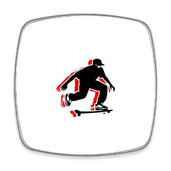 planche à roulettes homme symbole planche à roulettes - Magnet carré - blanc - Devant