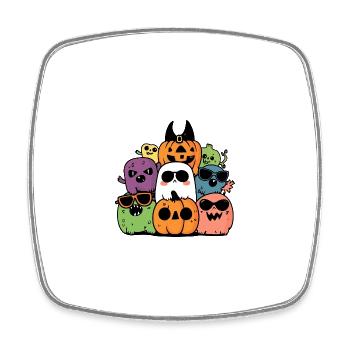Halloween Party Figures Cool - Square fridge magnet - white - Front