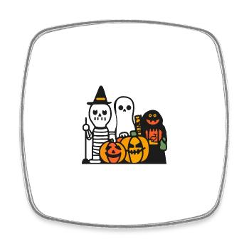 Équipe de la fête comique d’Halloween - Magnet carré - blanc - Devant