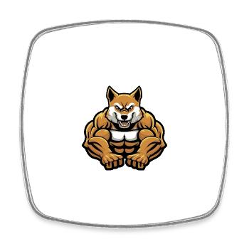 Akita Dog Muscles Bodybuilding - Square fridge magnet - white - Front