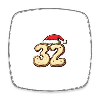32 Number Christmas - Square fridge magnet - white - Front