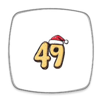 49 Zahl Weihnachten - Viereckiger Kühlschrankmagnet - Weiß - Vorne