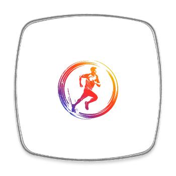 course à pied marathon silhouette coloré - Magnet carré - blanc - Devant