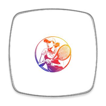 Tennis Player Multicolored - Square fridge magnet - white - Front