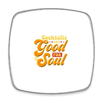 Cocktails sind gut für meine Seele Inspiration - Viereckiger Kühlschrankmagnet - Weiß - Vorne