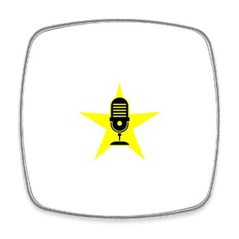 Mikrofon Symbol Podcast - Viereckiger Kühlschrankmagnet - Weiß - Vorne