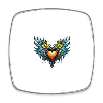Heart Wings - Square fridge magnet - white - Front