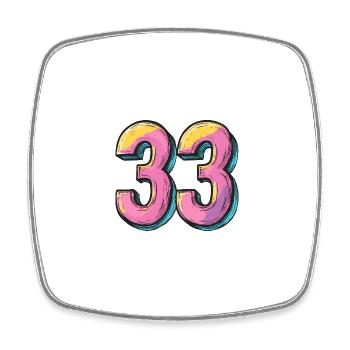 33 Number Comic - Square fridge magnet - white - Front