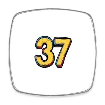 37 Number Comic - Square fridge magnet - white - Front