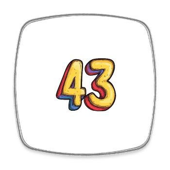 43 Number Comic - Square fridge magnet - white - Front
