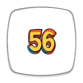 56 Number Comic - Square fridge magnet - white - Front