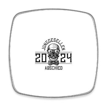 Junggesellenabschied 2024 Jga Totenkopf - Viereckiger Kühlschrankmagnet - Weiß - Vorne