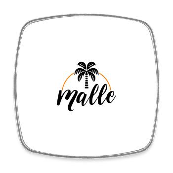 Malle Palme - Magnet carré - blanc - Devant
