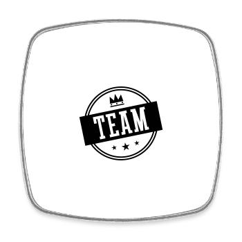 Team Kreis - Viereckiger Kühlschrankmagnet - Weiß - Vorne