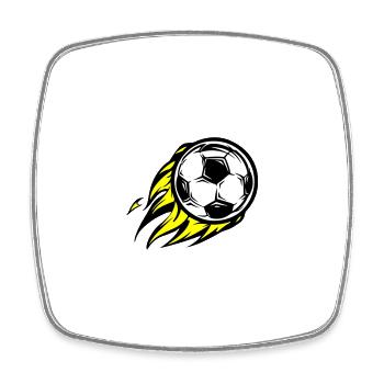 Football burns fire - Square fridge magnet - white - Front