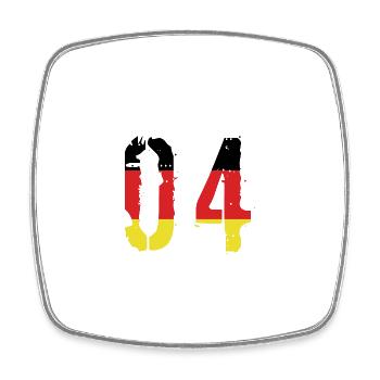 Maillot de l’Allemagne à 4 numéros - Magnet carré - blanc - Devant