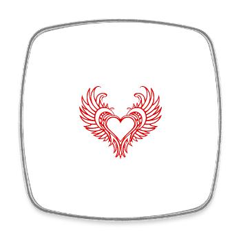 Heart Wings Love - Square fridge magnet - white - Front