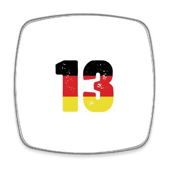 13 Numéro Jersey Allemagne - Magnet carré - blanc - Devant