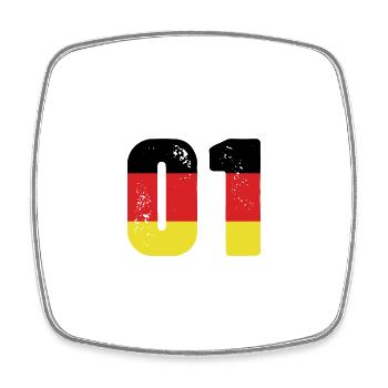 01 Zahl Eins Trikot Deutschland - Viereckiger Kühlschrankmagnet - Weiß - Vorne