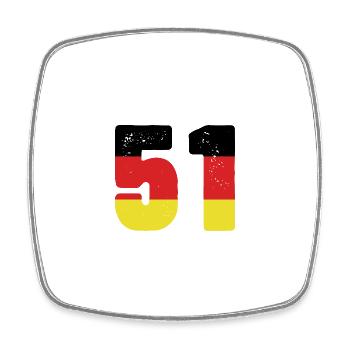 51 Numéro Jersey Allemagne - Magnet carré - blanc - Devant
