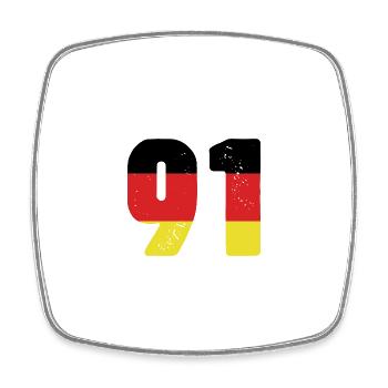 91 Numéro Jersey Allemagne - Magnet carré - blanc - Devant