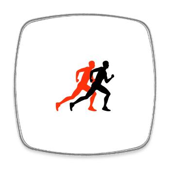 Running Marathon Man Icon - Square fridge magnet - white - Front