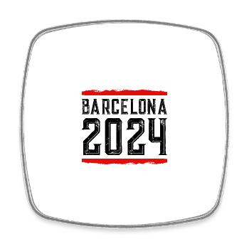 Barcelona 2024 - Viereckiger Kühlschrankmagnet - Weiß - Vorne